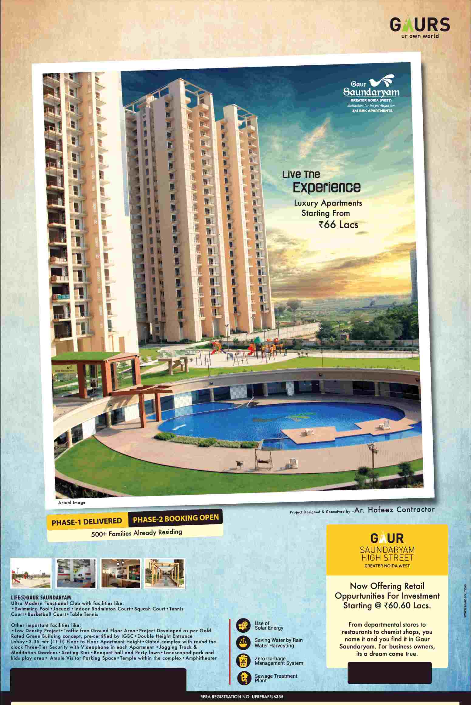 Live a delighted life in luxury apartments at Gaur Saundaryam in Greater Noida Update